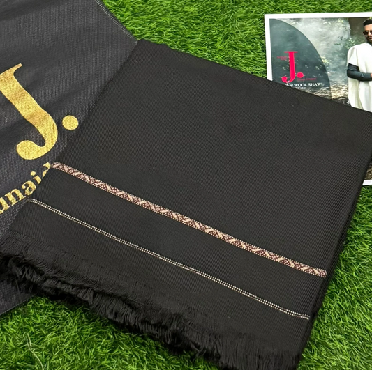 Men's Winter Wool shawl-Black regular 806